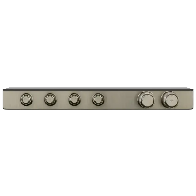 Термостат Gessi HI-FI ECLECTIC 65256#149 FINOX BRUSHED NICKEL, полочка-черное стекло