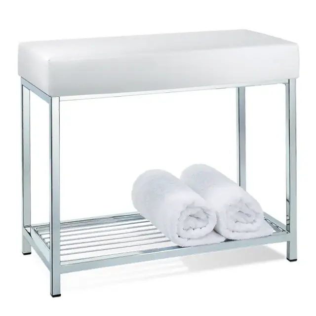 Банкетка для ванной комнаты Decor Walther DW 77 0505104 цвет-хром, сиденье-белое