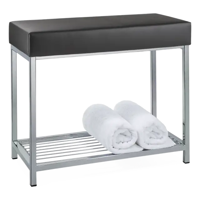 Банкетка для ванной комнаты Decor Walther DW 77 0505105 цвет-хром, сиденье-черное