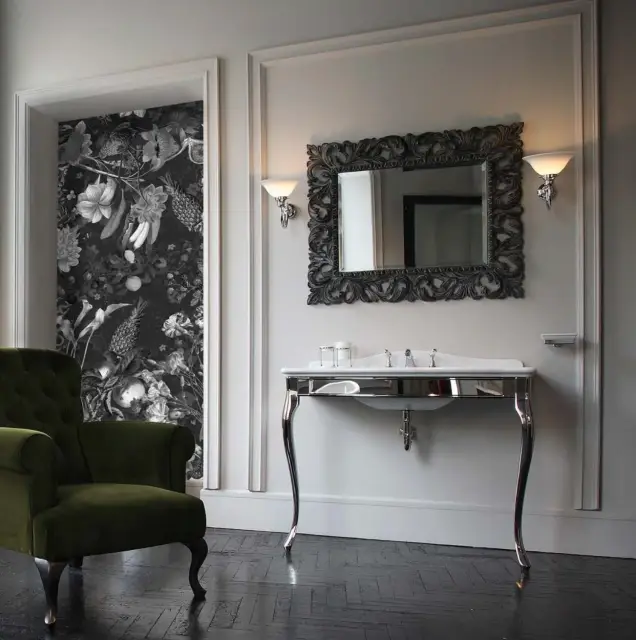 Консоль для ванной комнаты Devon&Devon JACQUELINE DEJACQCARCR Консоль с раковиной - хром, 3 отверстия под смеситель