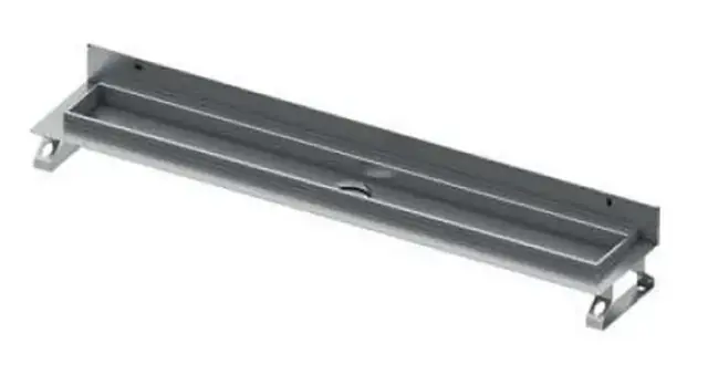 Душевой канал , прямой для пристенного монтажа L 90 см. L.90 (L. канала с фланцами 91.1, L.лотка - 85.1) нерж.сталь