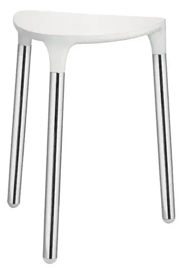 Табурет 37*33*h44, сиденье - термопластик, цвет - белый, ножки - хром