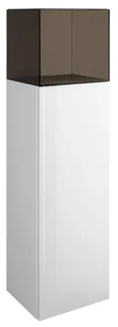 Пенал подвесной SX 35*32*128 фронт белый глянец F3193, каркас белый глянец K0161, бронза