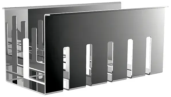 Короб высокий для релинга 19.2*9.75*h9.1 хром