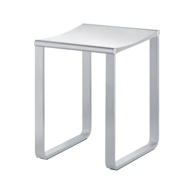 Табурет для ванной комнаты (нагрузка 100 кг) 36.5*34*h46.9, хром/белый