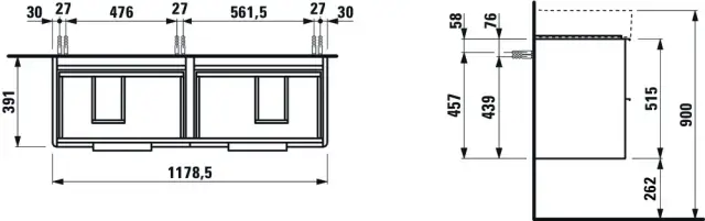 База под раковину LAUFEN BASE 4.0253.4.110.262.1 светлый вяз-262