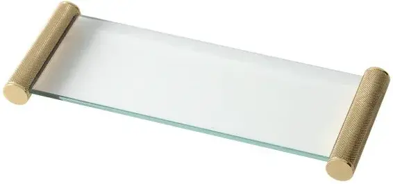 Поднос 32*12.5*3h прозрачное стекло/золото