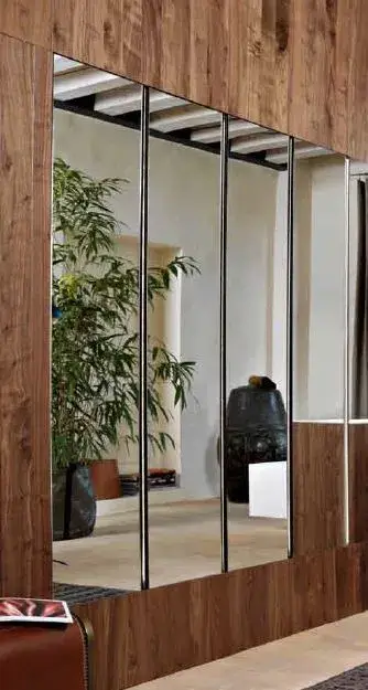 Пенал встраиваемый с подсветкой (5 полок, dx), 36*17*h178, зеркальная дверь