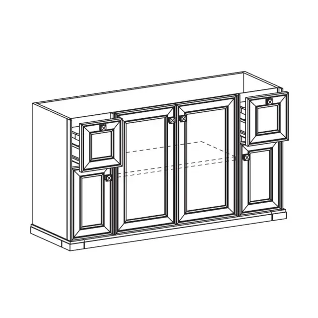База под раковину Arbi AUGUSTO L163M (LN) -P02 структура - матовый лак fumo di londra, ручки - p02 хром