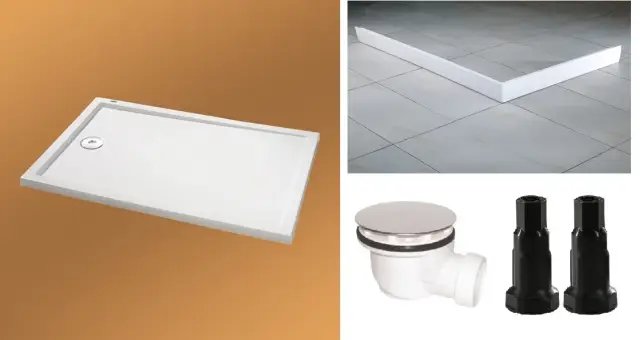 Поддон HUPPE Purano 202162.055 + 202182.055 + 508055R91 + 508059000 хром/белый (055)