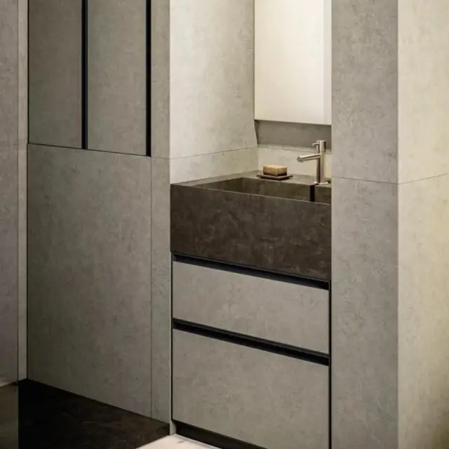 База под раковину Arbi Absolute L121 laminam focos roccia, металл nero