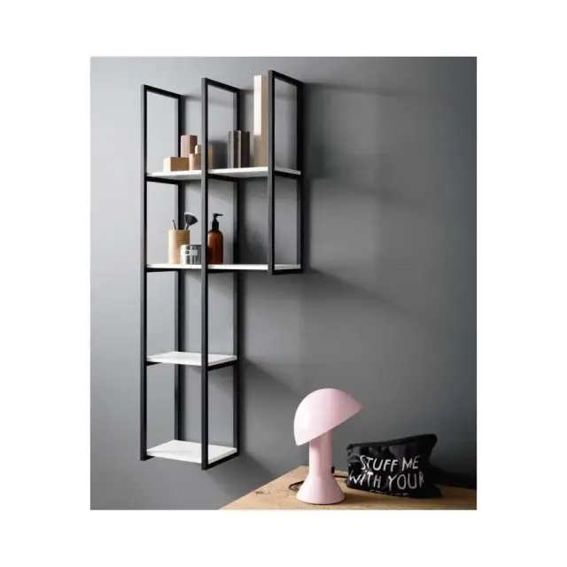 Композиция настенная, правая, 6 полок, 48.5*20.8*h61.2/122.2, структура - rodio, полки - rovere castoro