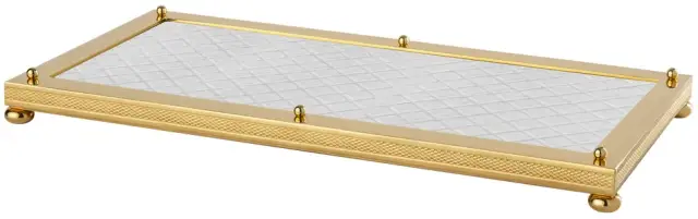 Поднос предметный 16*31 см прозрачный хрусталь/Matt Soft Gold