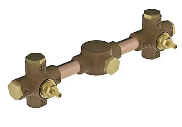 Внутренняя часть смесителя на 3 отверстия из стены для раковины L29 BRONZO