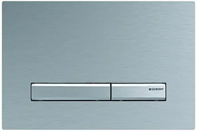 Клавиша для инсталляции двойного смыва 24.6*h16.4, панель: хромированный, матированный, с легкоочищаемой поверхностью, опорная площадка и клавиши: хро