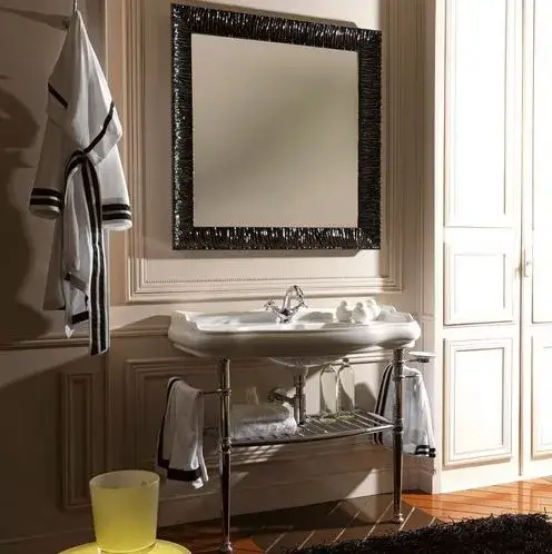 Консоль для ванной комнаты Kerasan Retro 730090 + 105001 хром/белый