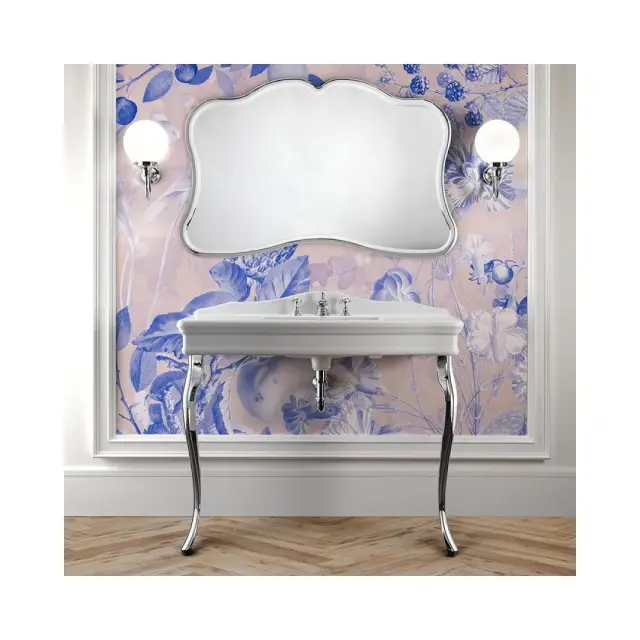 Консоль для ванной комнаты Devon&Devon Colette Consolle DECOLETTEBI3FGCR ножки - хром, структура - белая керамика