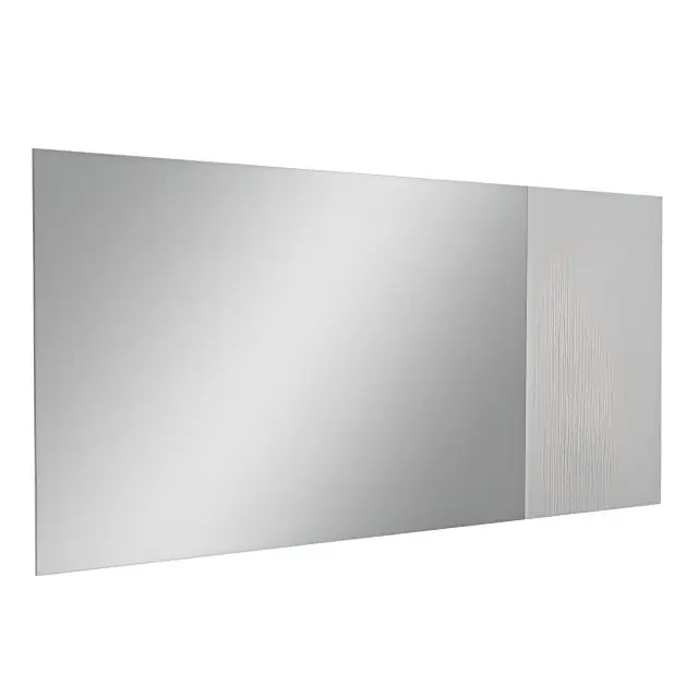 Зеркало для ванной Antonio Lupi DISTINTO DISTINTO290W.180 с блестящей кромкой, толщиной 4 мм, с вставкой из рифленого стекла с правой или левой стороны, с белой светодиодной подсветкой, на раме