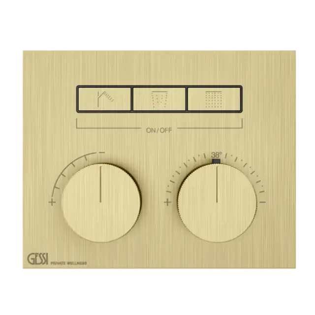 Термостат Gessi HI-FI 63006#727 цвет-браш.латунь PVD