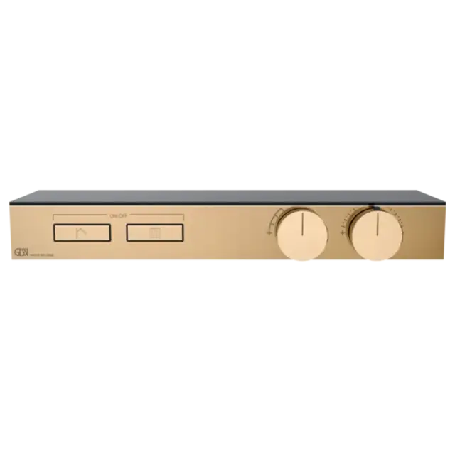 Термостат Gessi HI-FI SHELF 63022#735 Warm Bronze PVD, полочка-черное стекло
