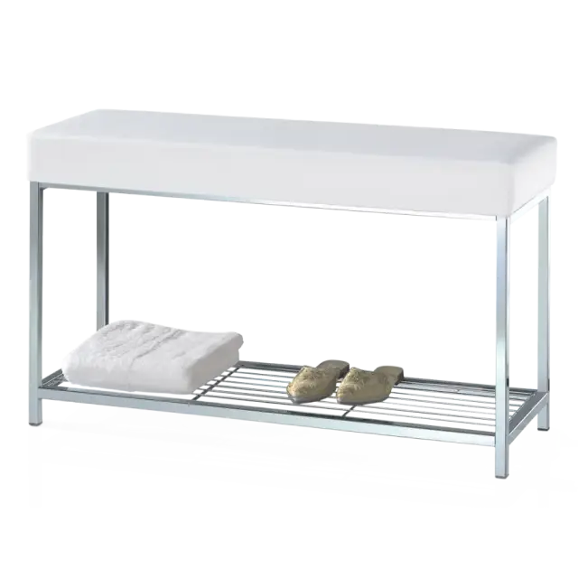 Банкетка для ванной комнаты Decor Walther DW 67 0503304 цвет-хром, сиденье-белое