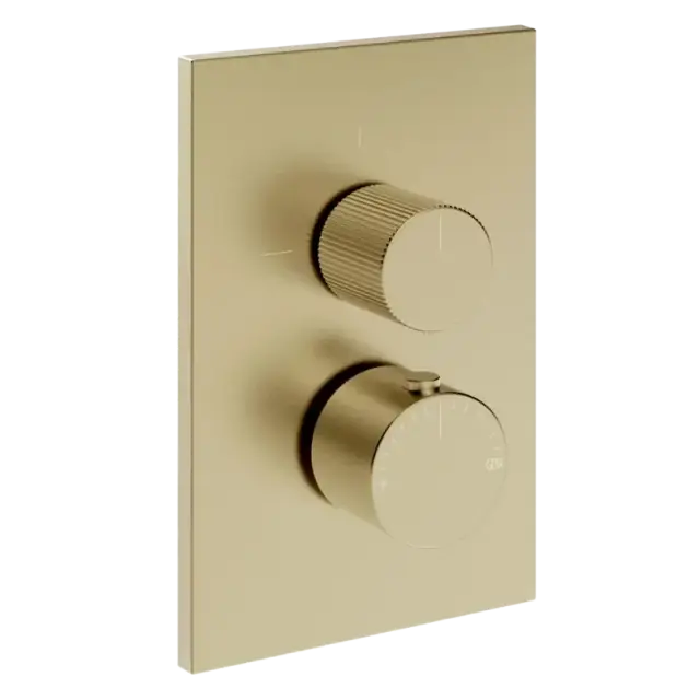 Термостат Gessi INVERSO RIGATO 73535#727 цвет-браш.латунь PVD