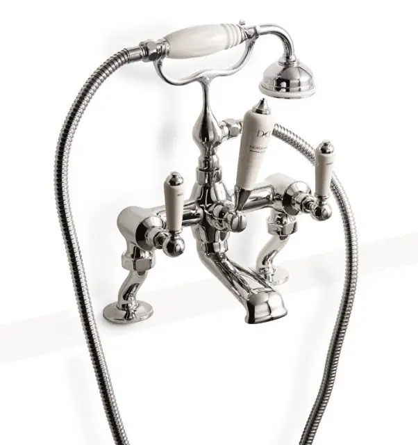 Смеситель для ванны Devon&Devon Dandy MARF40BCR хром, ручки-белая керамика