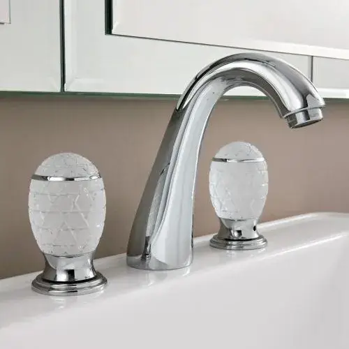 Смеситель для раковины Oasis Venice 0VNCRB300100001CR хром, ручки - муранское стекло