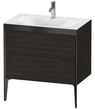 Комплект мебели с раковиной Duravit XViu XV4710OB269P+XV971500000+UV997207777 орех брашированный-69/матовый черный
