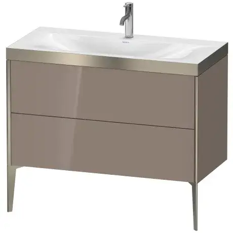 Комплект мебели с раковиной Duravit XViu XV4711OB186P+XV971400000 Cappuccino High Gloss, Champagne Matt
