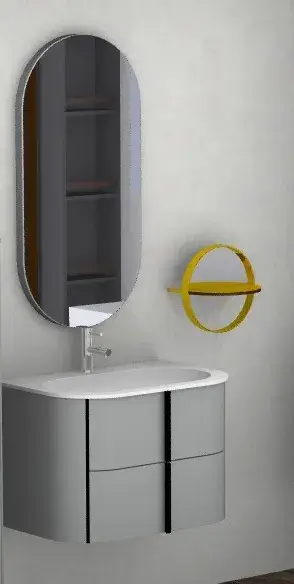 Комплект мебели с раковиной BURGBAD LAVO 2.0 SFZP072 F5045 K0418 + SIJH050 + ACFP030 K0418 базальт серый мат. (F5045) молдинг (G0227)