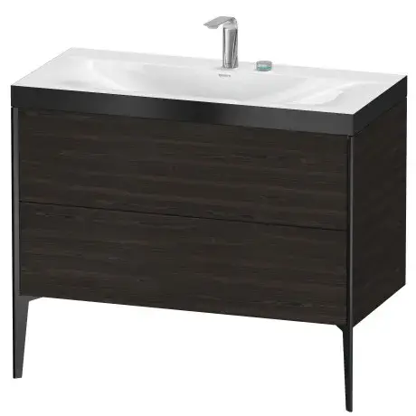 Комплект мебели с раковиной Duravit XViu XV4711EB269P+XV971500000+UV997607777 brushed walnut/black