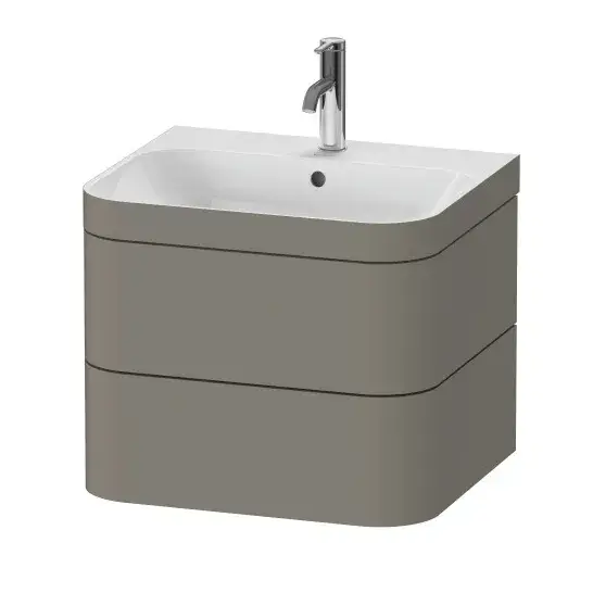Комплект мебели с раковиной Duravit HAPPY D.2 PLUS HP4635O92920E00 (HP4635O9292+UV998707777) Stone Grey Satin Matt-92
