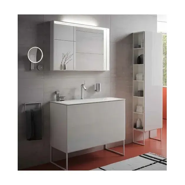 Комплект мебели с раковиной Keuco Plan 32982290000+32980311201+32998290005 инокс матовый, раковина белая