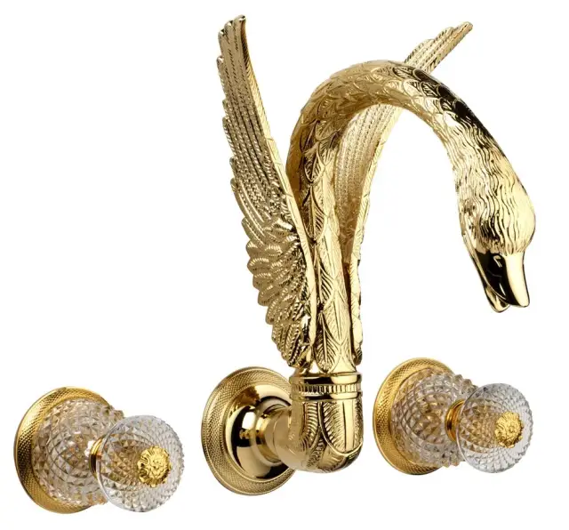 Смеситель для ванны Cristal&Bronze CYGNE FLAMANT C46-D1-3303 золото