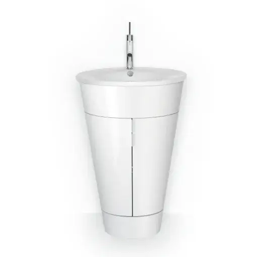 Комплект мебели с раковиной Duravit Philippe Starck 1 S1952008585+04065800001+0050260000 лак белый глянцевый 85,ручки-хром