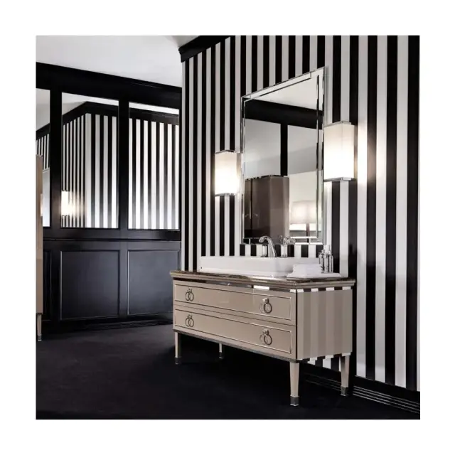 Комплект мебели с раковиной Oasis Lutetia 0LUTCP207756137OR + 0LVBSPR00000002 + 0LUTTM100256137LED + 0ACTSFS00000000 золото, мрамор emperador dark