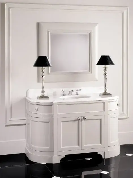 Комплект мебели с раковиной Devon&Devon SEASON EFSEASONOFBF + RALS50/ST структура - offwhite / столешница - мрамор botticino fiorito