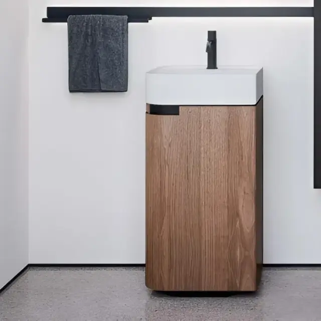 Комплект мебели с раковиной Oasis PROFILO+LEAF 0PFBFS045.4+0PFLFS045 WALNUT-E012, раковина-LIGHTFEEL белый