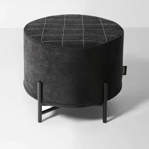 Пуф Antonio Lupi PAESAGGI SOSPESI PSGP10 структура сталь-NERO GOFFRATO, съемный чехол - ткань черная