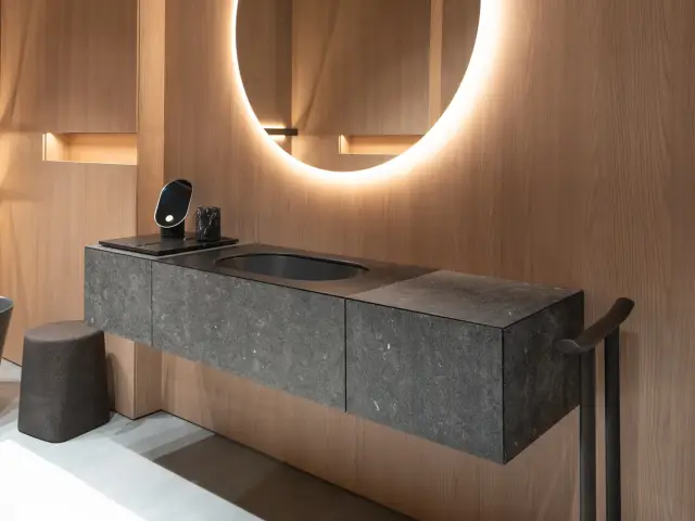 Комплект мебели с раковиной Milldue AZUCO 4749+4895*2+2911+2486*2+4570*2 PETIT GRANIT-C28B, раковина-GRAFITE-33