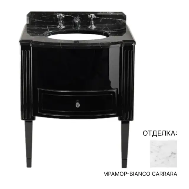 Комплект мебели с раковиной Devon&Devon DOMINO DOMINO A столешница мрамор BIANCO CARRARA, основание DEEP BLACK