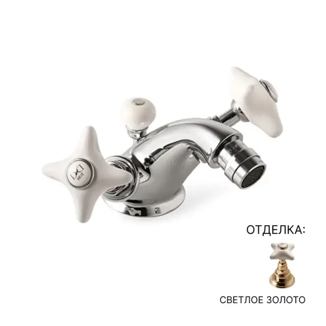 Смеситель для биде Devon&Devon White Rose UTWR720 светлое золото