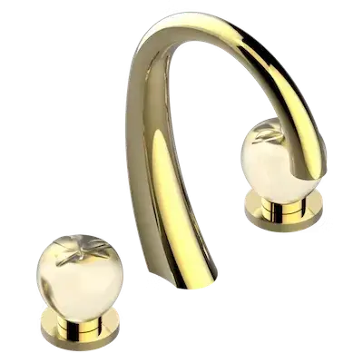 Смеситель для раковины THG POMME GOLD LUSTER CRYSTAL A46.F01.151 золото полированное