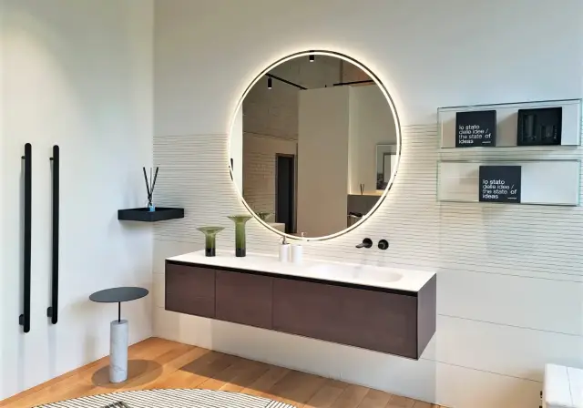 Комплект мебели с раковиной Antonio Lupi Panta Rei PI14180.DX+BC254.180+NUVOLA.DX+SRC5445*2 ROVERE CASTANO, топ FLUMOOD белый