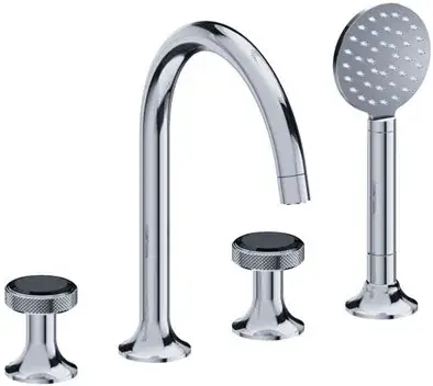 Смеситель для ванны Jorger Valencia 638.40.105.000-12 chrome/black crystal handles/ceramic interior upper part