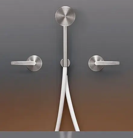 Смеситель для душа CEA Flag FLG40YWS СТАЛЬ SATIN/шланг силикон WHITE