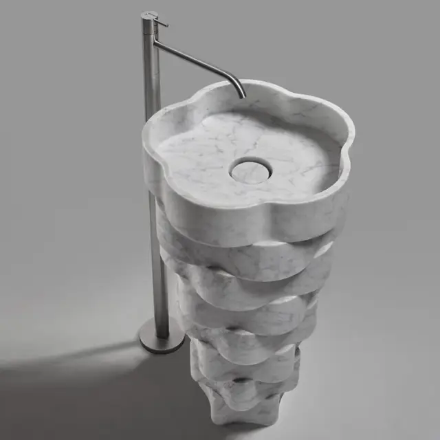 Раковина Antonio Lupi INTRECCIO INTRECCIOL MARMO CARRARA, дон.клап-хром