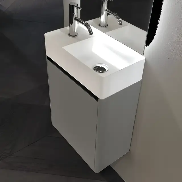 Комплект мебели с раковиной Antonio Lupi SIMPLO SIMPLOMANI.A+SMPAMANI.DX CRETA GOFFRATO-516/FLUMOOD белый