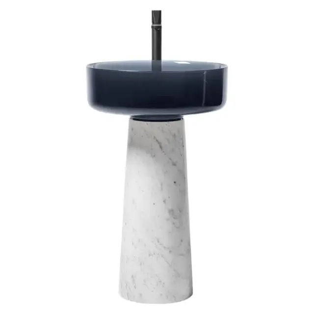 Раковина Antonio Lupi ALBUME ALBUME12+ALBUME21 раковина-CRISTALMOOD NOTTURNO, пьедестал-MARMO BIANCO CARRARA